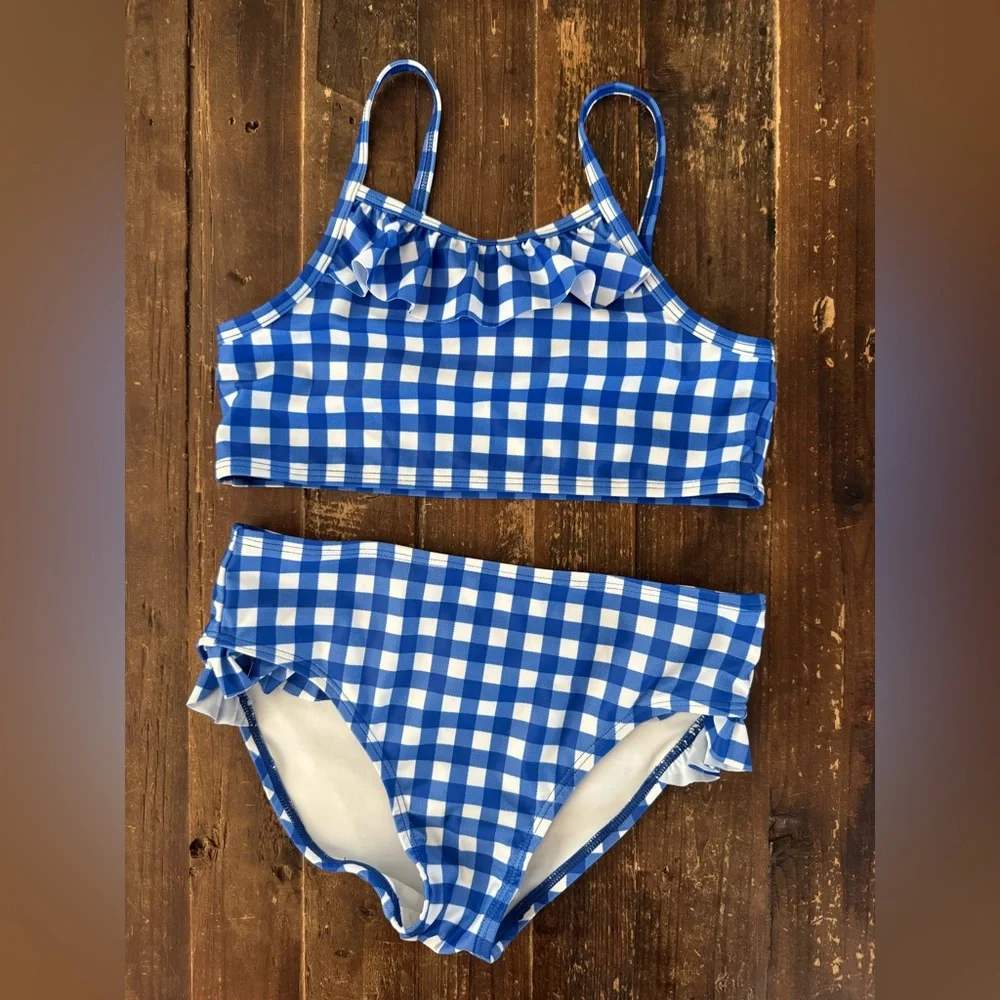 Harper Canyon Ruffle Gingham Print 2-piece Swimsuit